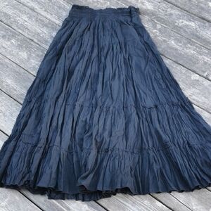 Majora boho witchy practical magic 🖤 tiered black maxi skirt. Size M